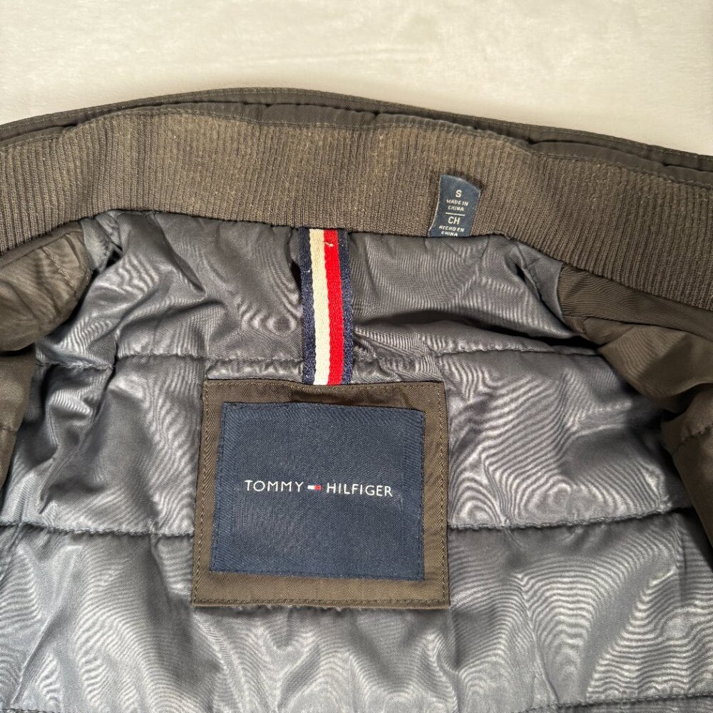Tommy Hilfiger Bomber Jacket Men Size S Brown Pockets Full Zip Performance Coat - Picture 7 of 13